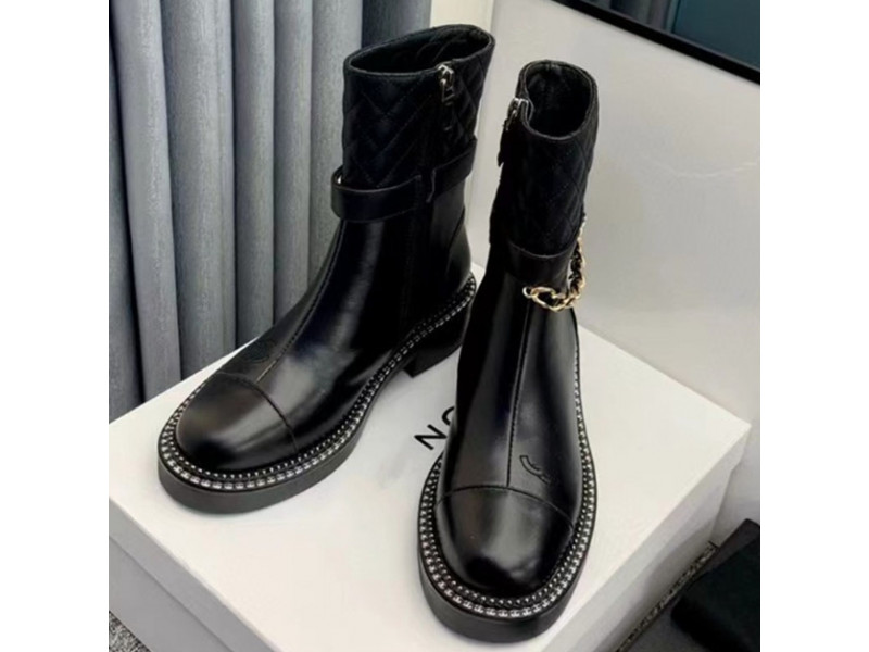 Street Style Chain Accessories Modern Boots Women 2023 Artificial Leather Ankle Women Shoes Gothic Style Fashion Spring Autumn Street Style Chain Accessories Modern Boots Women 2023 Artificial Leather Ankle Women Shoes Gothic Style Fashion Spring Autumn