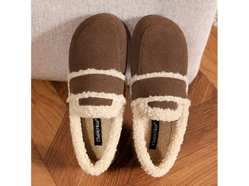 Mary Janes Women's Flats Winter Plus Velvet Keep Warm Retor Lazy Comfortable Casual Wool Women Shoes Wear-resistant Mary Janes Women's Flats Winter Plus Velvet Keep Warm Retor Lazy Comfortable Casual Wool Women Shoes Wear-resistant