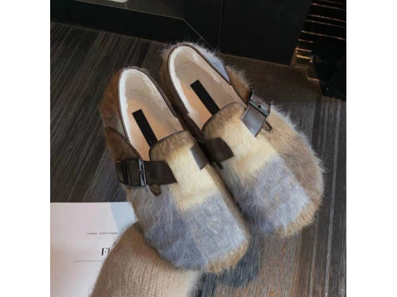 Mixed Colors Plush Cross Fluffy Keep Warm Winter Women's Flats Shoes 2023 New Fashion All-match Casual Plus Velvet Retro Shoes Mixed Colors Plush Cross Fluffy Keep Warm Winter Women's Flats Shoes 2023 New Fashion All-match Casual Plus Velvet Retro Shoes
