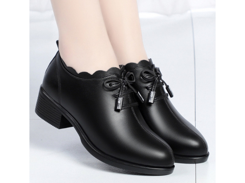 Fashion Lace Leather Platform Pumps Korean Style Casual Waterproof Pointed Toe Shoes for Women Spring Autumn Fashion Lace Leather Platform Pumps Korean Style Casual Waterproof Pointed Toe Shoes for Women Spring Autumn