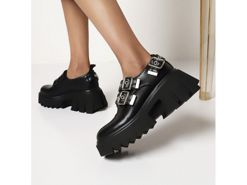 Platform Increase Mary Janes Women's Shoes 2023 New Fashion Artificial Leather Waterproof Punk High Heels Pumps Spring Autumn Platform Increase Mary Janes Women's Shoes 2023 New Fashion Artificial Leather Waterproof Punk High Heels Pumps Spring Autumn