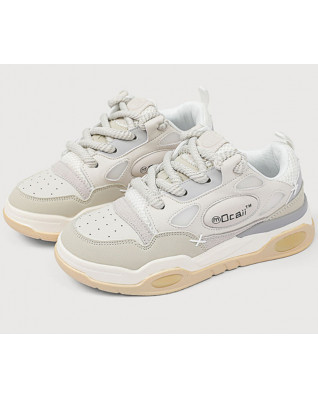 Casual Women S neakers All-ma tch Letter Des ign Korean Sty le Spring Autu mn Couple Styl e Platform Spo rts Shoes Wear -resistant