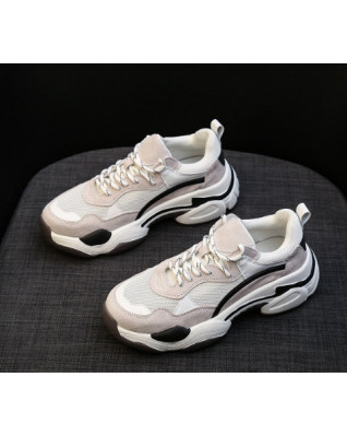  Platform Sneaker Korean Style Casual Mesh Breathable Lightweight Outdoor Women's Sports Shoes All-match Spring Autumn