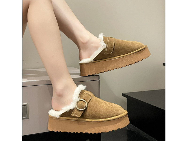 Women Modern Slippers Belt Buckle Retro Plus Velvet Thic ken Keep Warm Waterproof Snow Shoes Winter 2023 New Fashion Women Modern Slippers Belt Buckle Retro Plus Velvet Thic ken Keep Warm Waterproof Snow Shoes Winter 2023 New Fashion